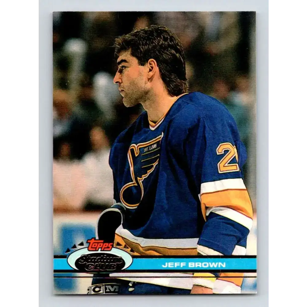 1991-92 Topps Stadium Club #148 Jeff Brown NM-MT St. Louis Blues Hockey Card - Hockey Card Single