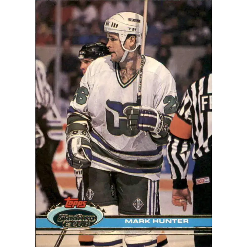 1991-92 Topps Stadium Club #15 Mark Hunter NM-MT Hartford Whalers Hockey Card - Hockey Card Single