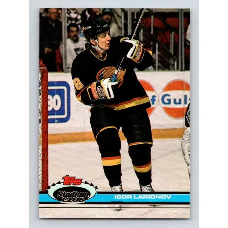 1991-92 Topps Stadium Club #150 Igor Larionov NM-MT Vancouver Canucks Hockey Card - Hockey Card Single