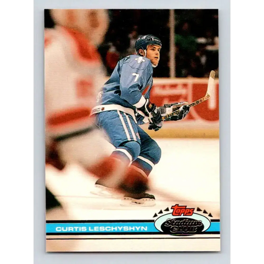 1991-92 Topps Stadium Club #156 Curtis Leschyshyn NM-MT Quebec Nordiques Hockey Card - Hockey Card Single