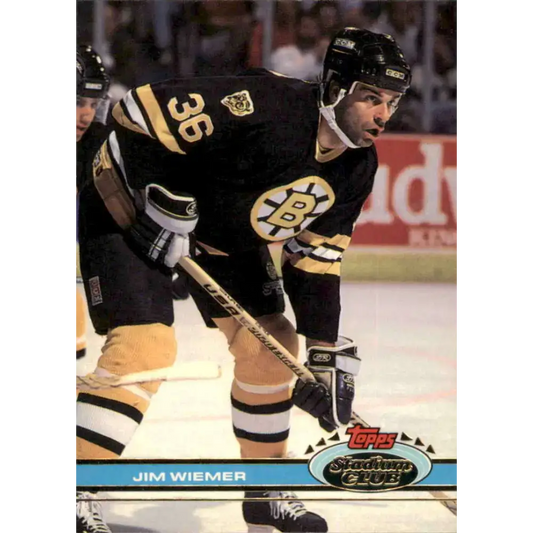 1991-92 Topps Stadium Club #16 Jim Wiemer NM-MT Boston Bruins Hockey Card - Hockey Card Single