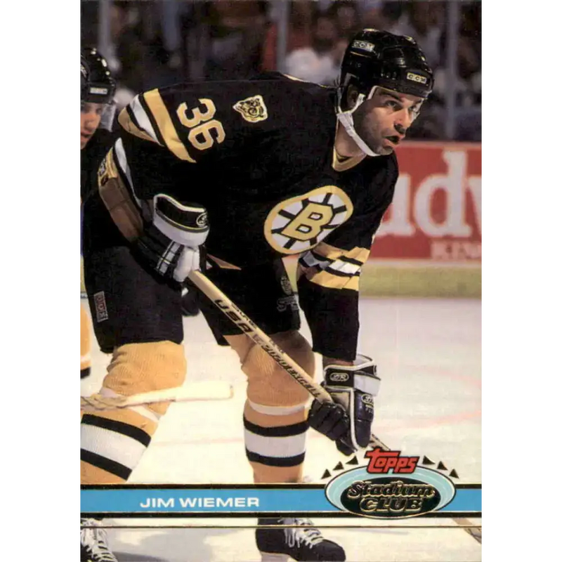 1991-92 Topps Stadium Club #16 Jim Wiemer NM-MT Boston Bruins Hockey Card - Hockey Card Single