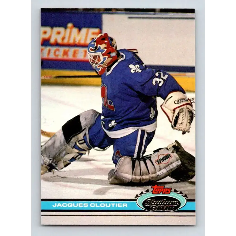 1991-92 Topps Stadium Club #166 Jacques Cloutier NM-MT Quebec Nordiques Hockey Card - Hockey Card Single
