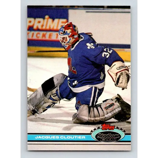 1991-92 Topps Stadium Club #166 Jacques Cloutier NM-MT Quebec Nordiques Hockey Card - Hockey Card Single
