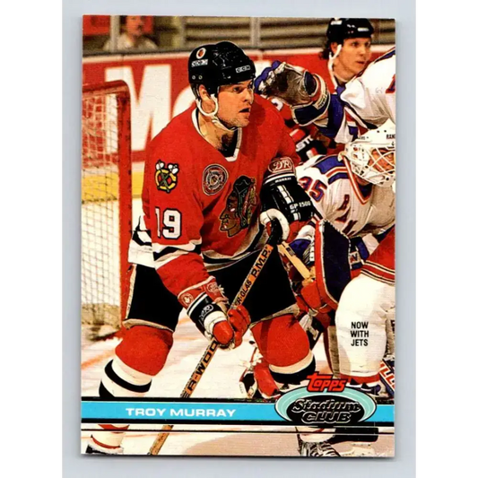 1991-92 Topps Stadium Club #167 Troy Murray NM-MT Winnipeg Jets Hockey Card - Hockey Card Single