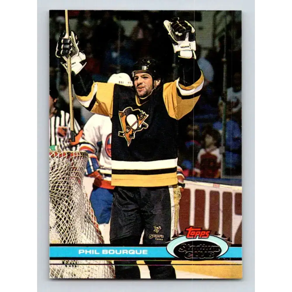 1991-92 Topps Stadium Club #168 Phil Bourque NM-MT Pittsburgh Penguins Hockey Card - Hockey Card Single