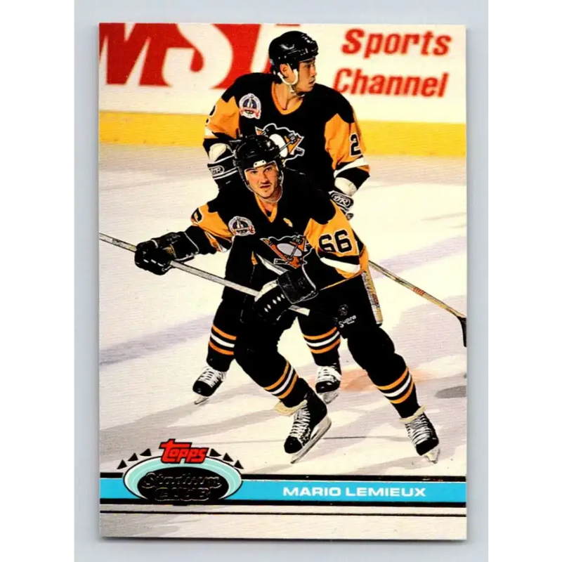 1991-92 Topps Stadium Club #174 Mario Lemieux NM-MT Pittsburgh Penguins Hockey Card - Hockey Card Single