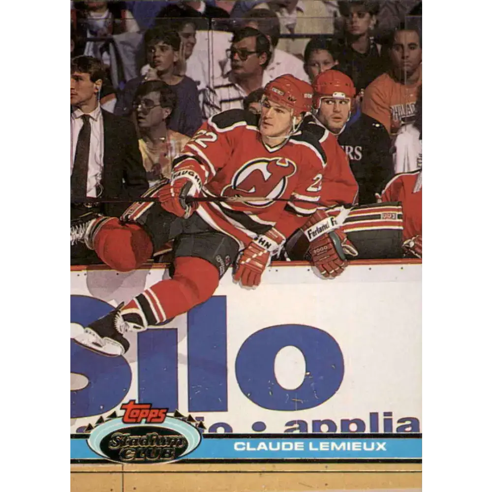 1991-92 Topps Stadium Club #18 Claude Lemieux NM-MT New Jersey Devils Hockey Card - Hockey Card Single