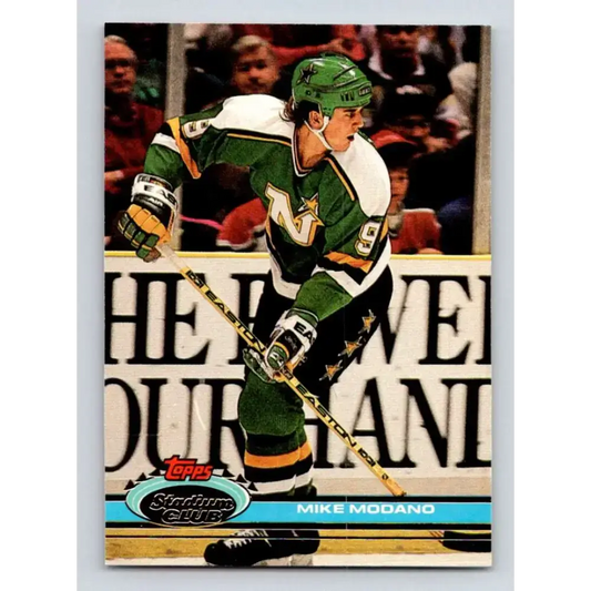 1991-92 Topps Stadium Club #187 Mike Modano NM-MT Minnesota North Stars Hockey Card - Hockey Card Single