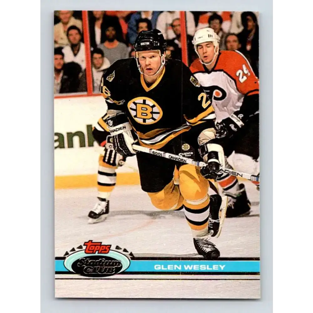 1991-92 Topps Stadium Club #190 Glen Wesley NM-MT Boston Bruins Hockey Card - Hockey Card Single