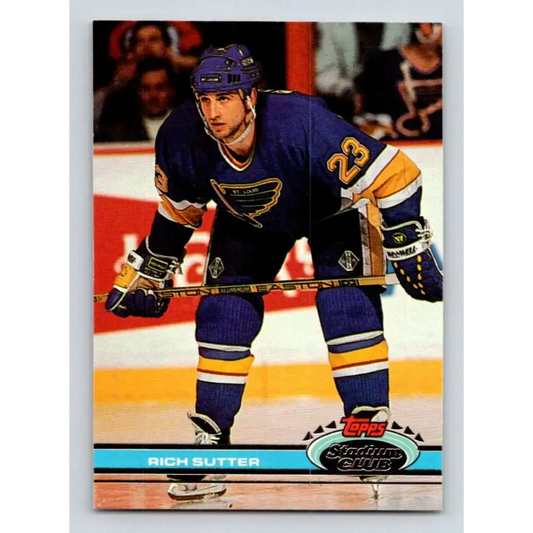 1991-92 Topps Stadium Club #192 Rich Sutter NM-MT St. Louis Blues Hockey Card - Hockey Card Single