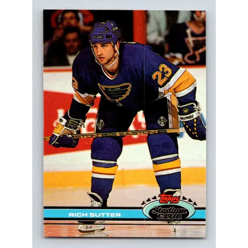 1991-92 Topps Stadium Club #192 Rich Sutter NM-MT St. Louis Blues Hockey Card - Hockey Card Single