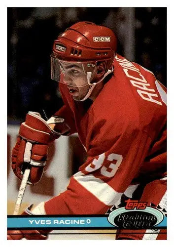 Original gloss 1991-92 Topps Stadium Club Yves Racine hockey card near mint simply sandoval