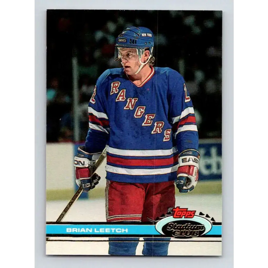 1991-92 Topps Stadium Club #201 Brian Leetch NM-MT New York Rangers Hockey Card - Hockey Card Single