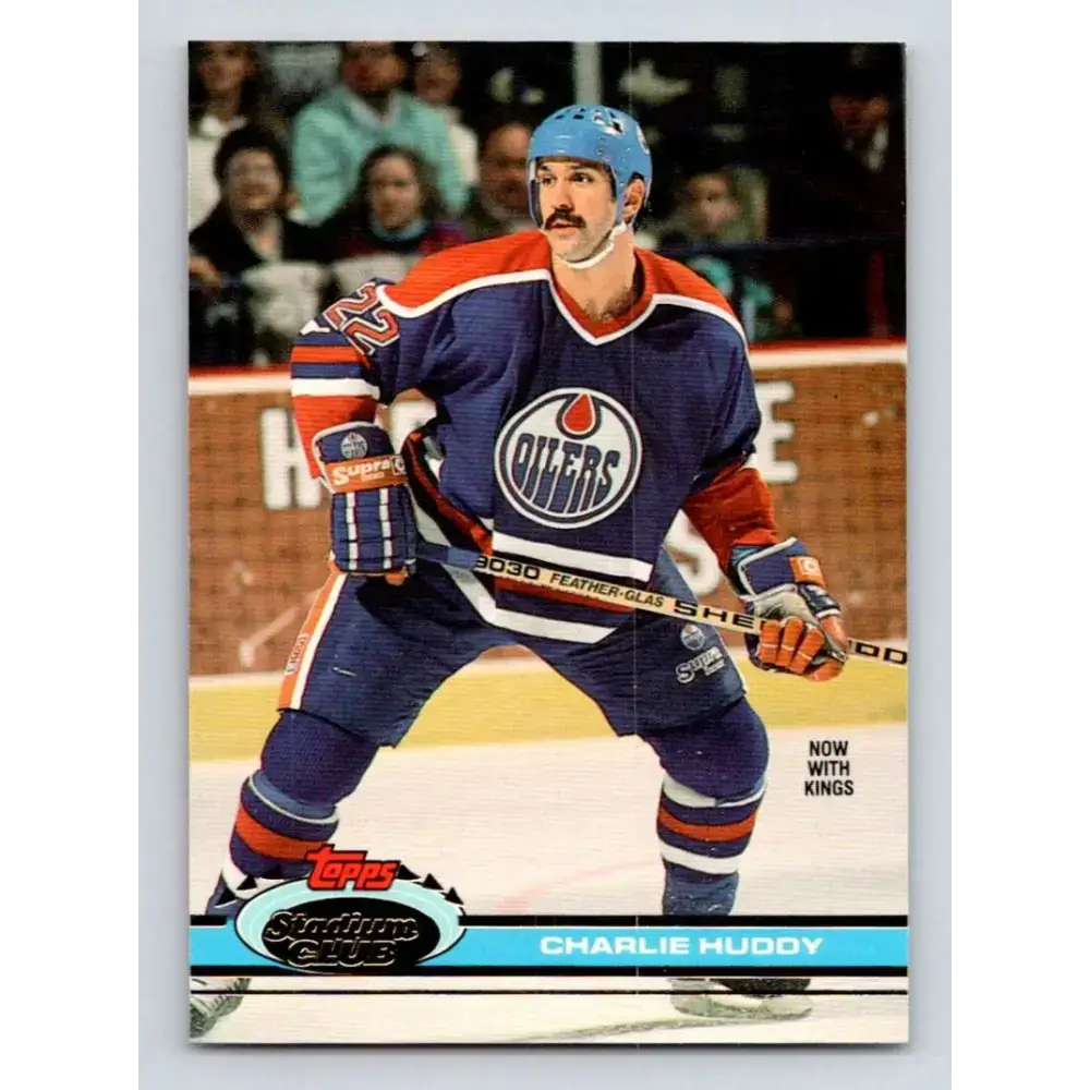 1991-92 Topps Stadium Club #203 Charlie Huddy NM-MT Los Angeles Kings Hockey Card - Hockey Card Single