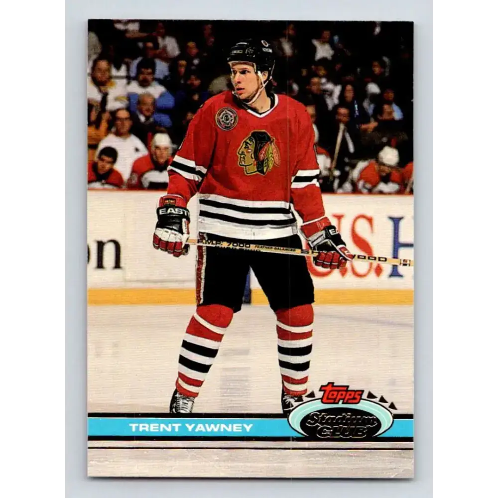 1991-92 Topps Stadium Club #205 Trent Yawney NM-MT Chicago Blackhawks Hockey Card - Hockey Card Single