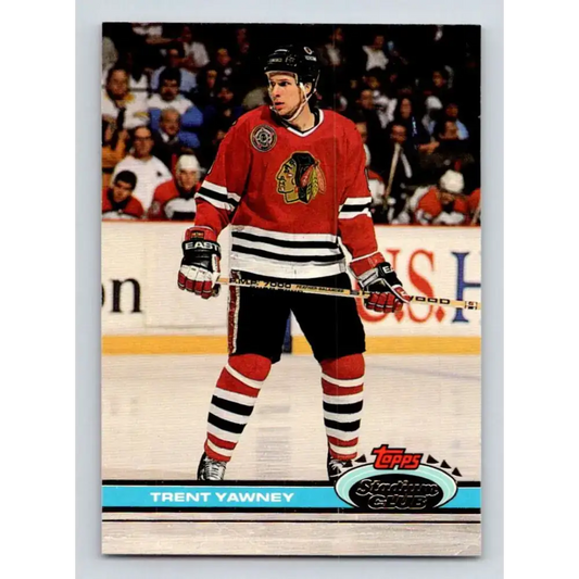 1991-92 Topps Stadium Club #205 Trent Yawney NM-MT Chicago Blackhawks Hockey Card - Hockey Card Single