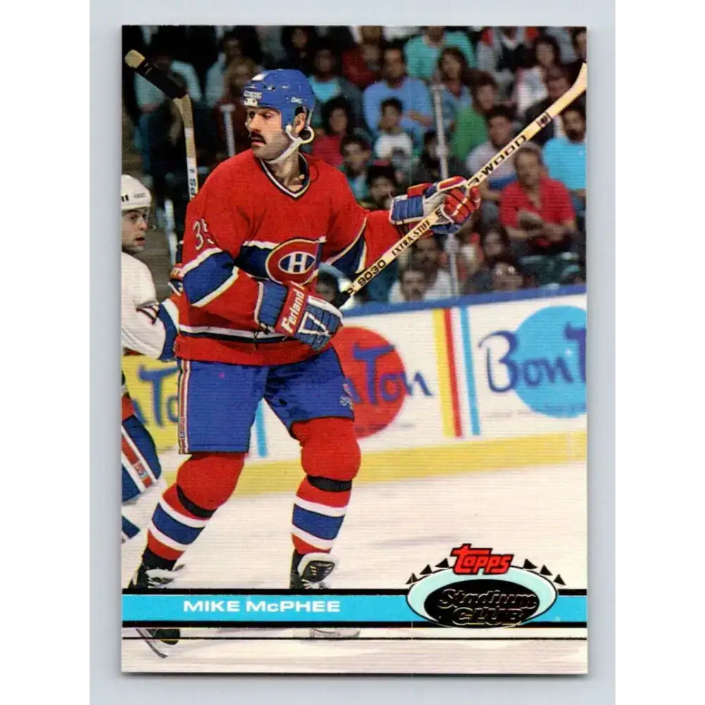 1991-92 Topps Stadium Club #210 Mike McPhee NM-MT Montreal Canadiens Hockey Card - Hockey Card Single