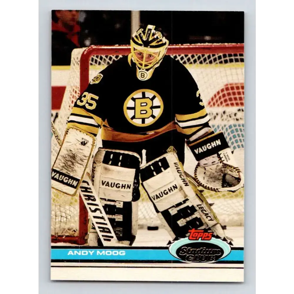 1991-92 Topps Stadium Club #211 Andy Moog NM-MT Boston Bruins Hockey Card - Hockey Card Single