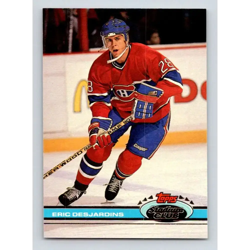 1991-92 Topps Stadium Club #214 Eric Desjardins NM-MT Montreal Canadiens Hockey Card - Hockey Card Single