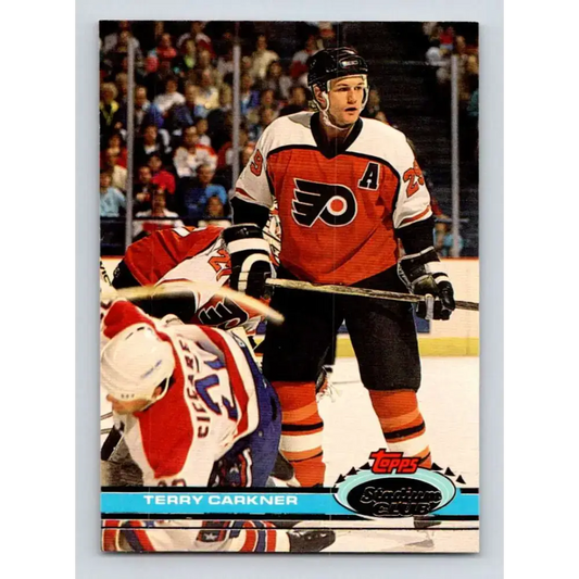 1991-92 Topps Stadium Club #219 Terry Carkner NM-MT Philadelphia Flyers Hockey Card - Hockey Card Single