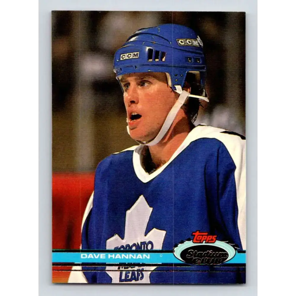 1991-92 Topps Stadium Club #220 Dave Hannan NM-MT Toronto Maple Leafs Hockey Card - Hockey Card Single