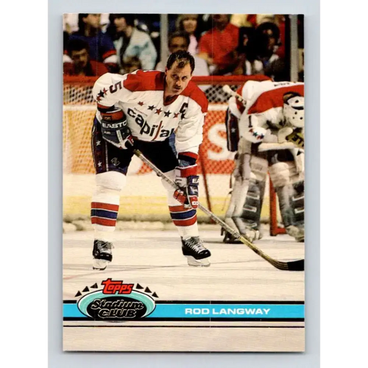 1991-92 Topps Stadium Club #225 Rod Langway NM-MT Washington Capitals Hockey Card - Hockey Card Single