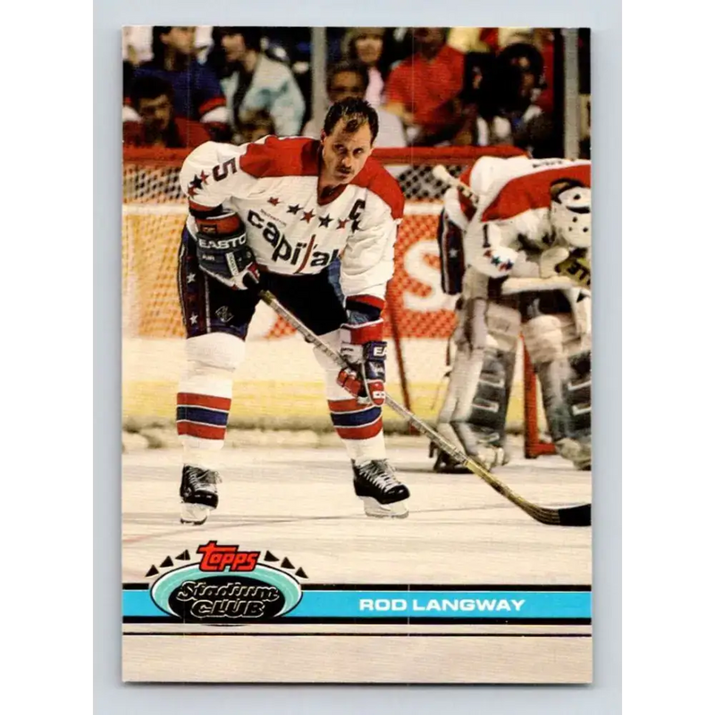 1991-92 Topps Stadium Club #225 Rod Langway NM-MT Washington Capitals Hockey Card - Hockey Card Single