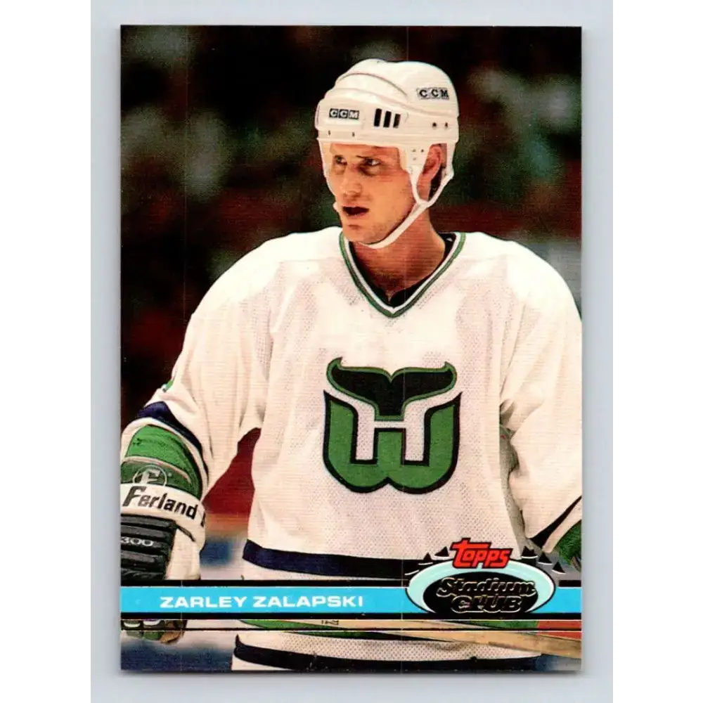 1991-92 Topps Stadium Club #228 Zarley Zalapski NM-MT Hartford Whalers Hockey Card - Hockey Card Single