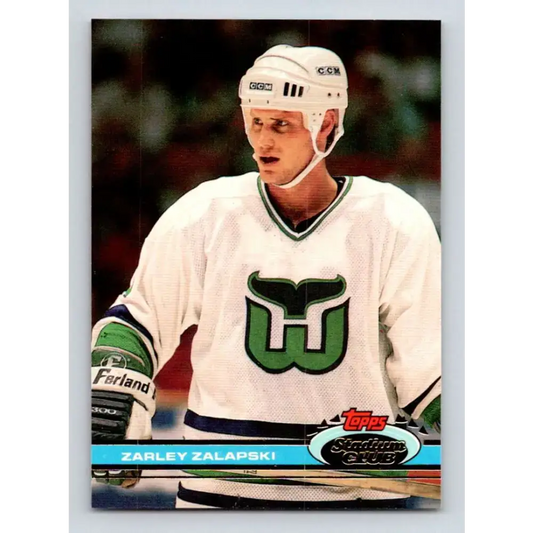 1991-92 Topps Stadium Club #228 Zarley Zalapski NM-MT Hartford Whalers Hockey Card - Hockey Card Single