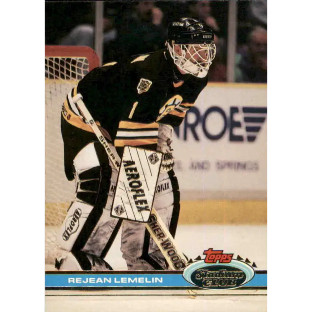 1991-92 Topps Stadium Club #23 Rejean Lemelin NM-MT Boston Bruins Hockey Card - Hockey Card Single