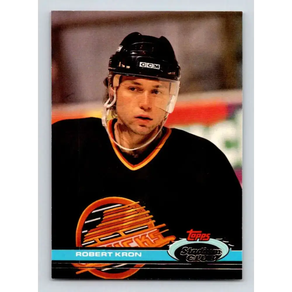 1991-92 Topps Stadium Club #240 Robert Kron NM-MT Vancouver Canucks Hockey Card - Hockey Card Single