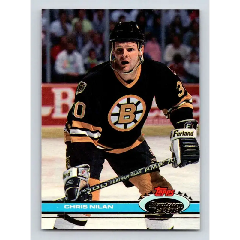 1991-92 Topps Stadium Club #244 Chris Nilan NM-MT Boston Bruins Hockey Card - Hockey Card Single