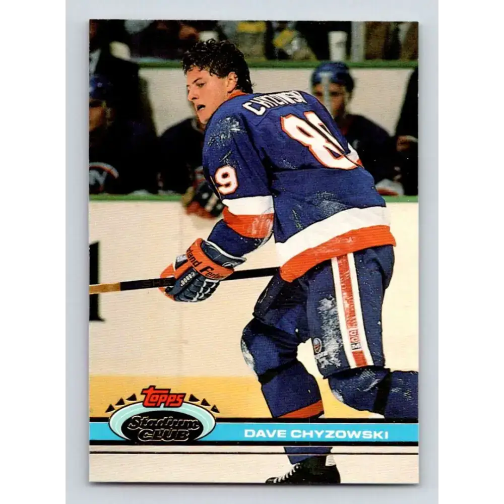 1991-92 Topps Stadium Club #250 Dave Chyzowski NM-MT New York Islanders Hockey Card - Hockey Card Single