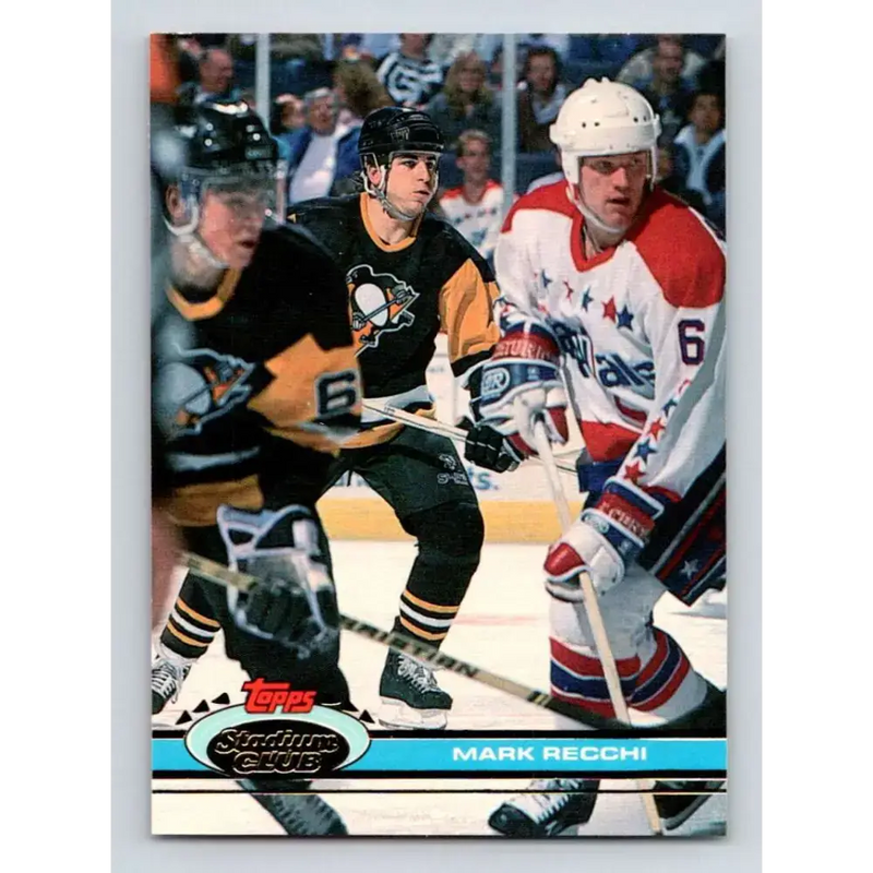 1991-92 Topps Stadium Club #256 Mark Recchi NM-MT Pittsburgh Penguins Hockey Card - Hockey Card Single