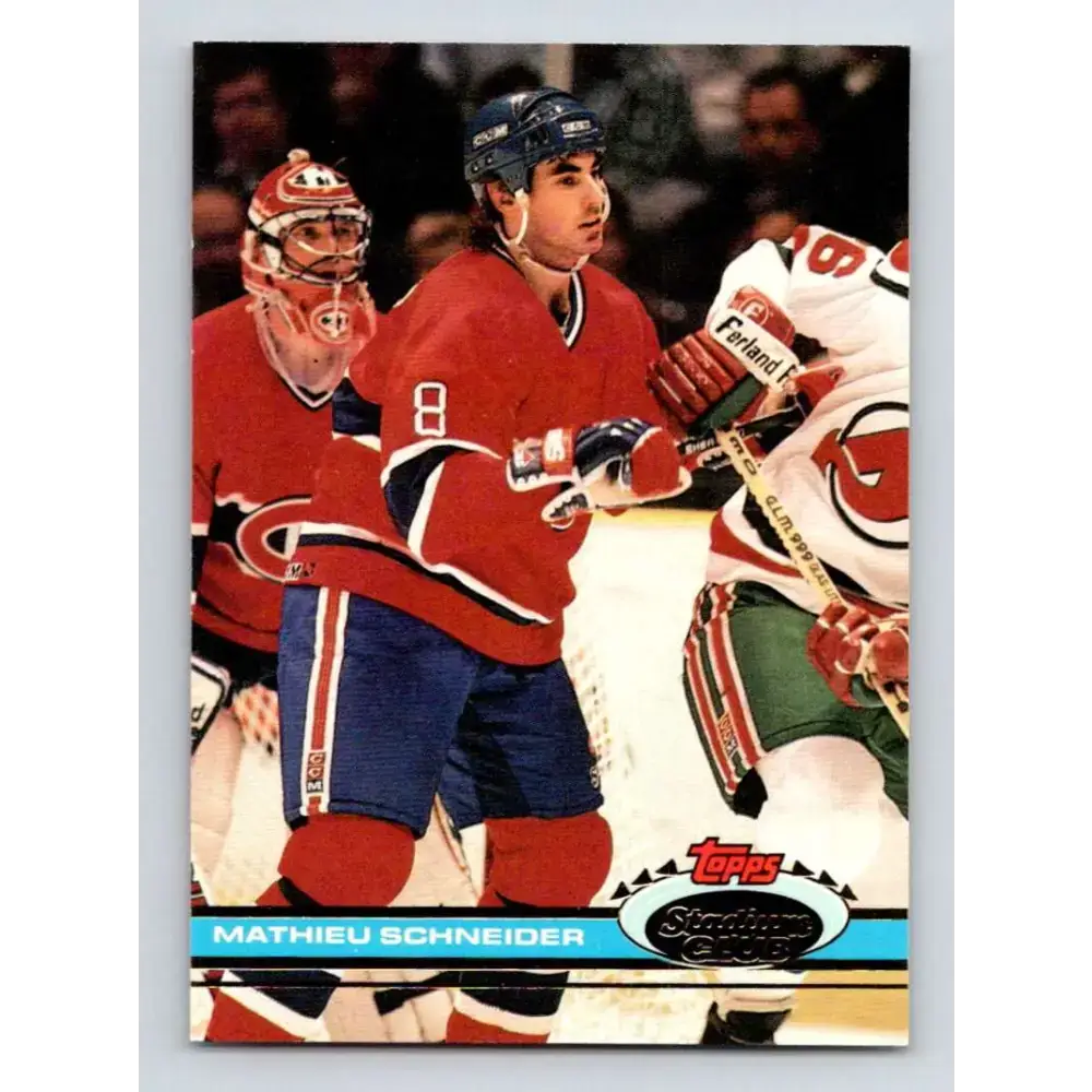 1991-92 Topps Stadium Club #262 Mathieu Schneider NM-MT Montreal Canadiens Hockey Card - Hockey Card Single