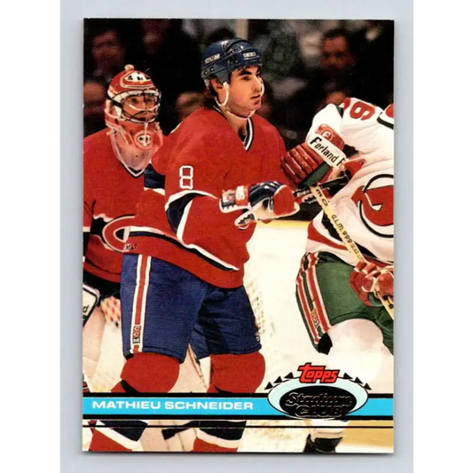 1991-92 Topps Stadium Club #262 Mathieu Schneider NM-MT Montreal Canadiens Hockey Card - Hockey Card Single