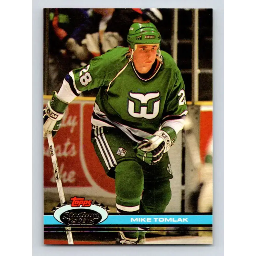 1991-92 Topps Stadium Club #266 Mike Tomlak NM-MT Hartford Whalers Hockey Card - Hockey Card Single