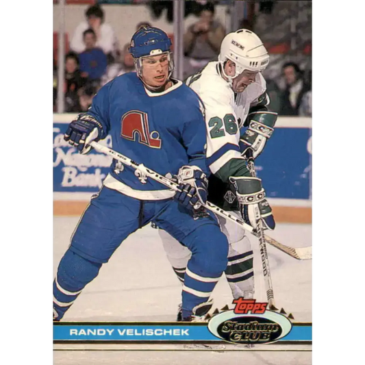 1991-92 Topps Stadium Club #27 Randy Velischek NM-MT Quebec Nordiques Hockey Card - Hockey Card Single