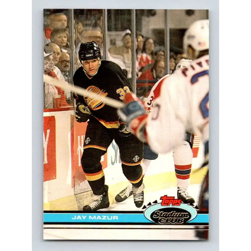 1991-92 Topps Stadium Club #272 Jay Mazur NM-MT Vancouver Canucks Hockey Card - Hockey Card Single