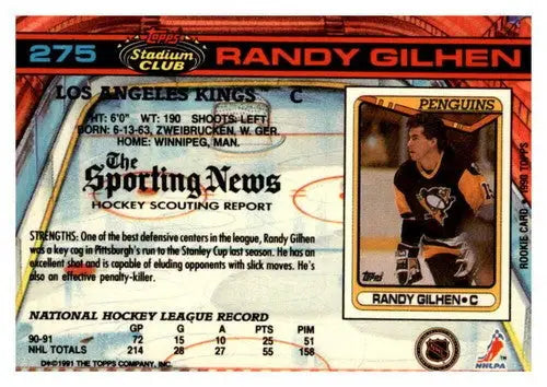 1991-92 Topps Stadium Club #275 Randy Gilhen Near Mint or Better Kings - Hockey Card Single