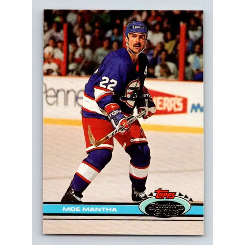 1991-92 Topps Stadium Club #287 Moe Mantha NM-MT Winnipeg Jets Hockey Card - Hockey Card Single
