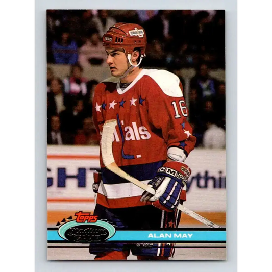 1991-92 Topps Stadium Club #288 Alan May NM-MT Washington Capitals Hockey Card - Hockey Card Single