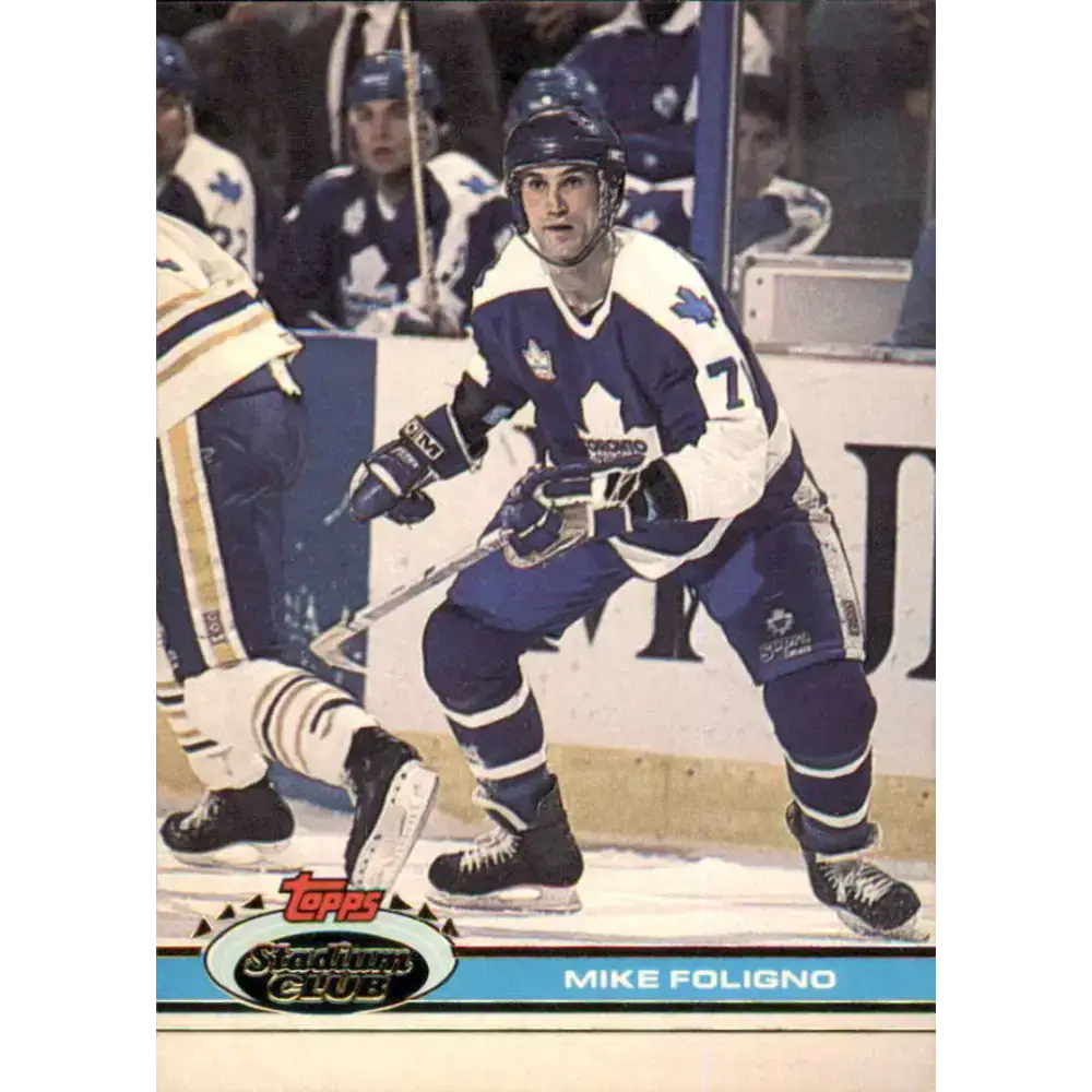 1991-92 Topps Stadium Club #29 Mike Foligno NM-MT Toronto Maple Leafs Hockey Card - Hockey Card Single