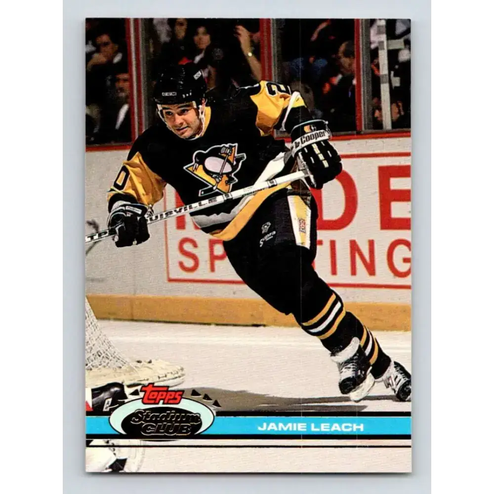 1991-92 Topps Stadium Club #296 Jamie Leach NM-MT Pittsburgh Penguins Hockey Card - Hockey Card Single