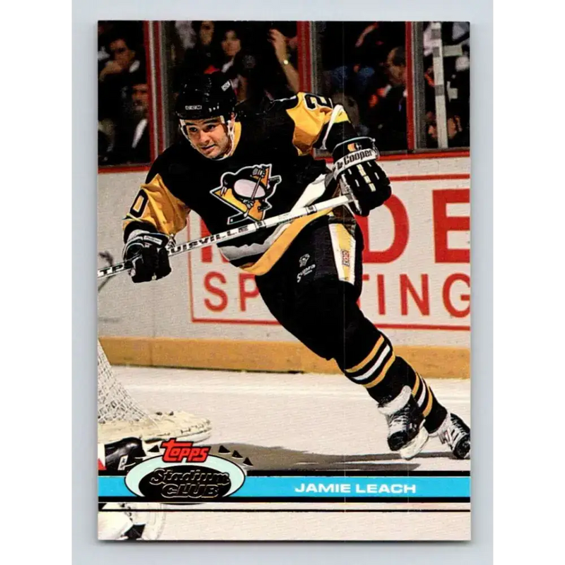 1991-92 Topps Stadium Club #296 Jamie Leach NM-MT Pittsburgh Penguins Hockey Card - Hockey Card Single