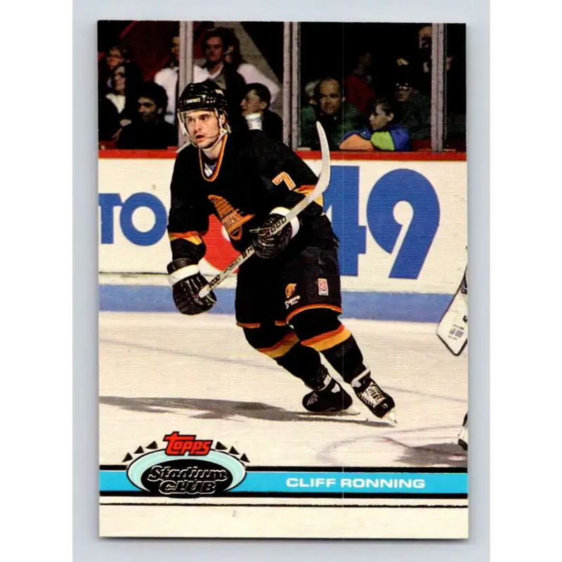1991-92 Topps Stadium Club #298 Cliff Ronning NM-MT Vancouver Canucks Hockey Card - Hockey Card Single