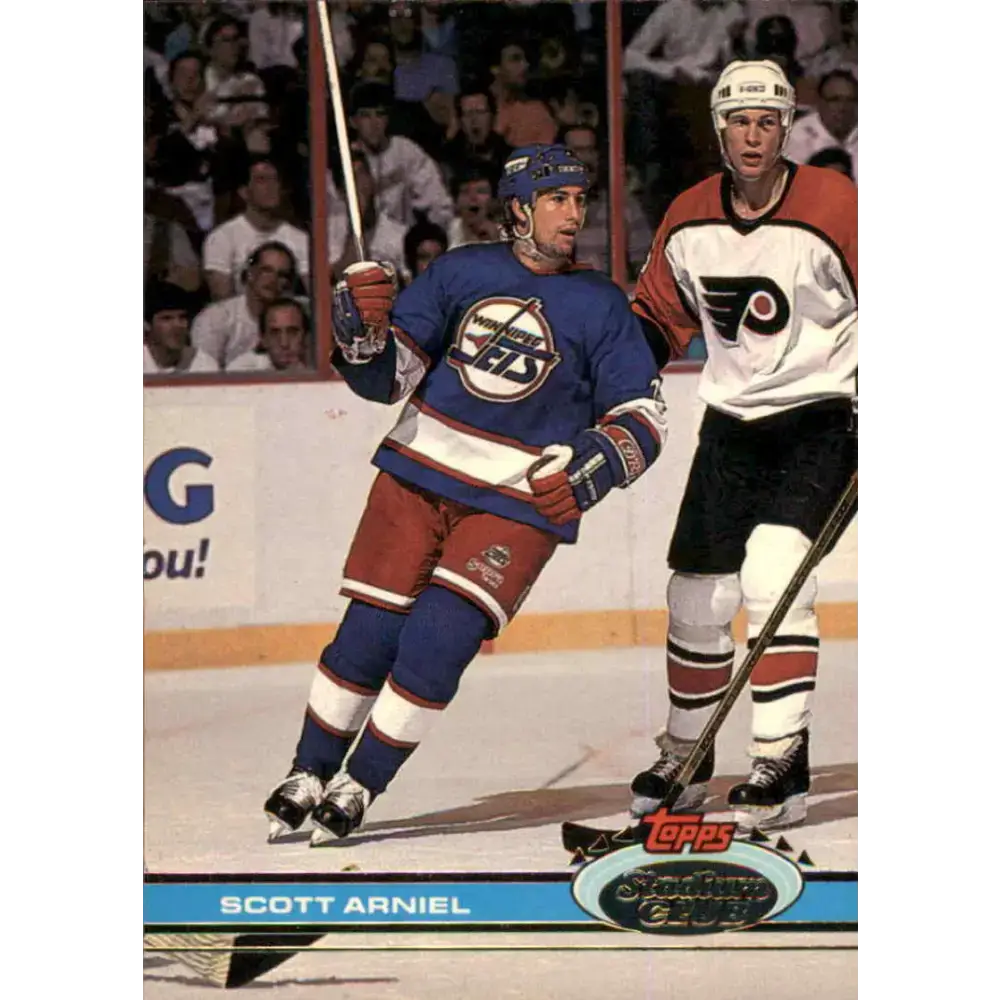 1991-92 Topps Stadium Club #30 Scott Arniel NM-MT Winnipeg Jets Hockey Card - Hockey Card Single