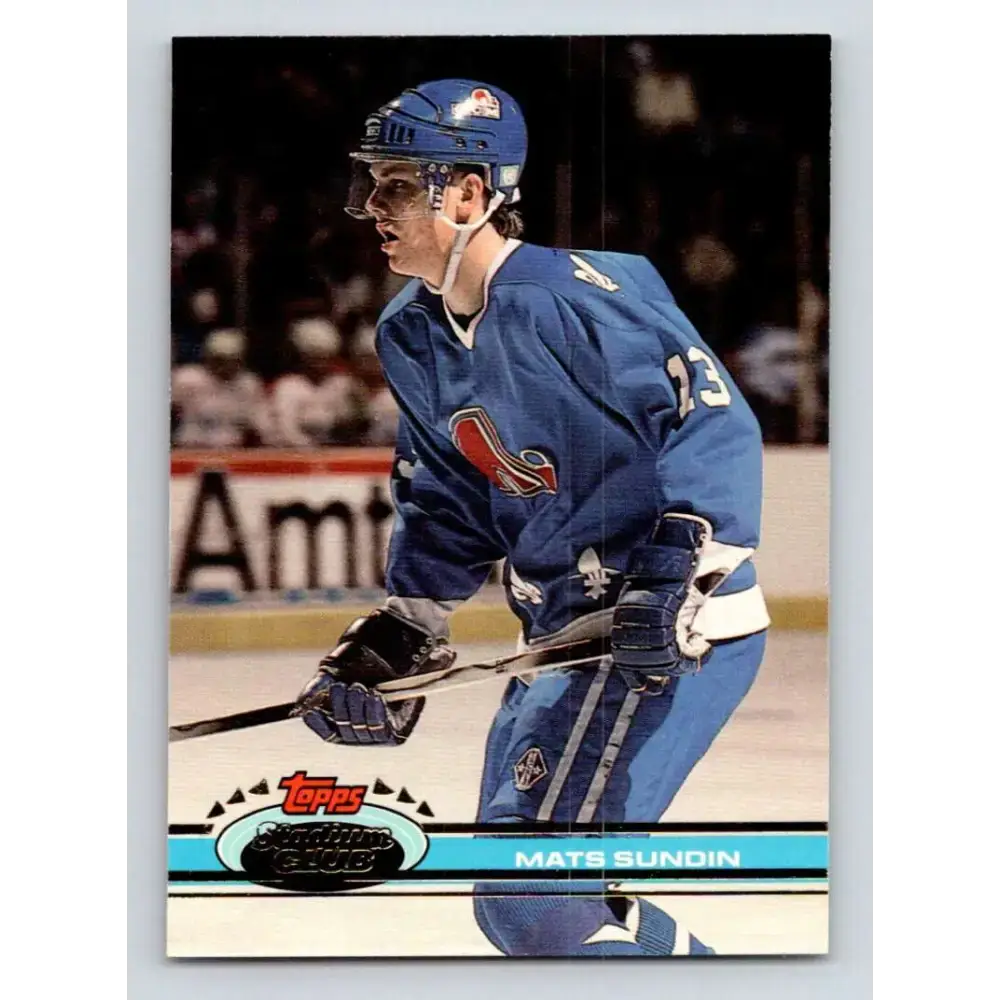 1991-92 Topps Stadium Club #300 Mats Sundin NM-MT Quebec Nordiques Hockey Card - Hockey Card Single