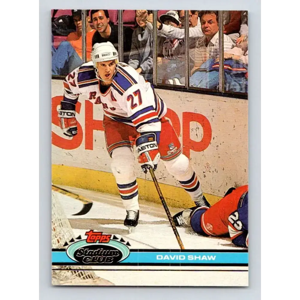 1991-92 Topps Stadium Club #306 David Shaw NM-MT New York Rangers Hockey Card - Hockey Card Single